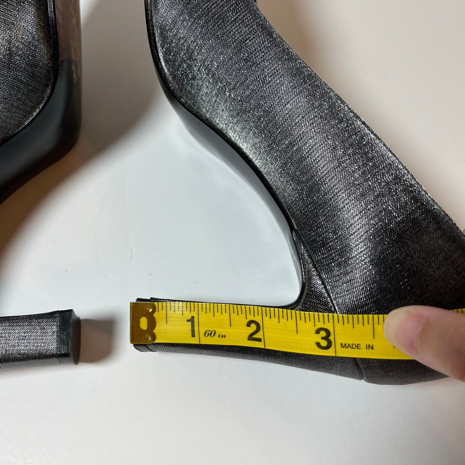 Stuart Weitzman Square Toe Pumps Silver Metallic … - image 4