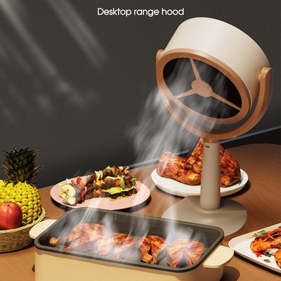 Desktop Mini Portable Range Hood + 12pcs Filter Sponge Remove Effectively E3I7