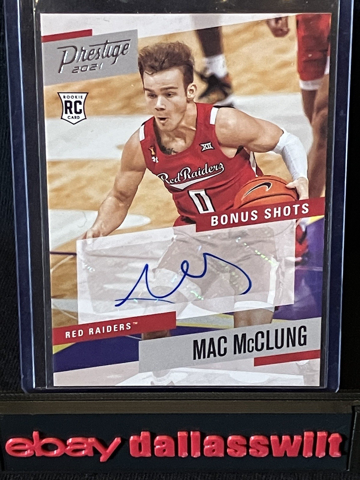 2021-22 Chronicles Draft Mac McClung Texas Tech Prestige Bonus Shots Auto #PBMMC