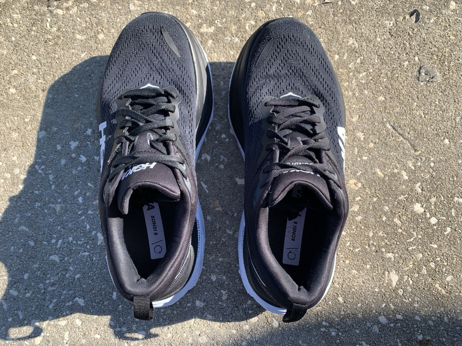 Size 8.5 B Hoka One One Bondi 8 Shoes Women's Black White Road Running Sneakers thumbnail 10