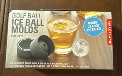Kikkerland Golf Ball Ice Ball Molds 2 Pk Fathers Day Dad Golfer Liquor Whiskey