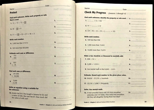 4th Grade - MY MATH - ASSESSMENT MASTERS - TEACHER'S EDITION (2013, McGraw-Hill) - Picture 6 of 12