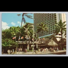 Vintage Honolulu Hawaii Postcard International Market Place Posted Historic View