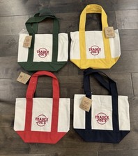 Trader Joe's Mini Canvas Tote Bag Set Of 4 RARE LIMITED In Hand New Authentic