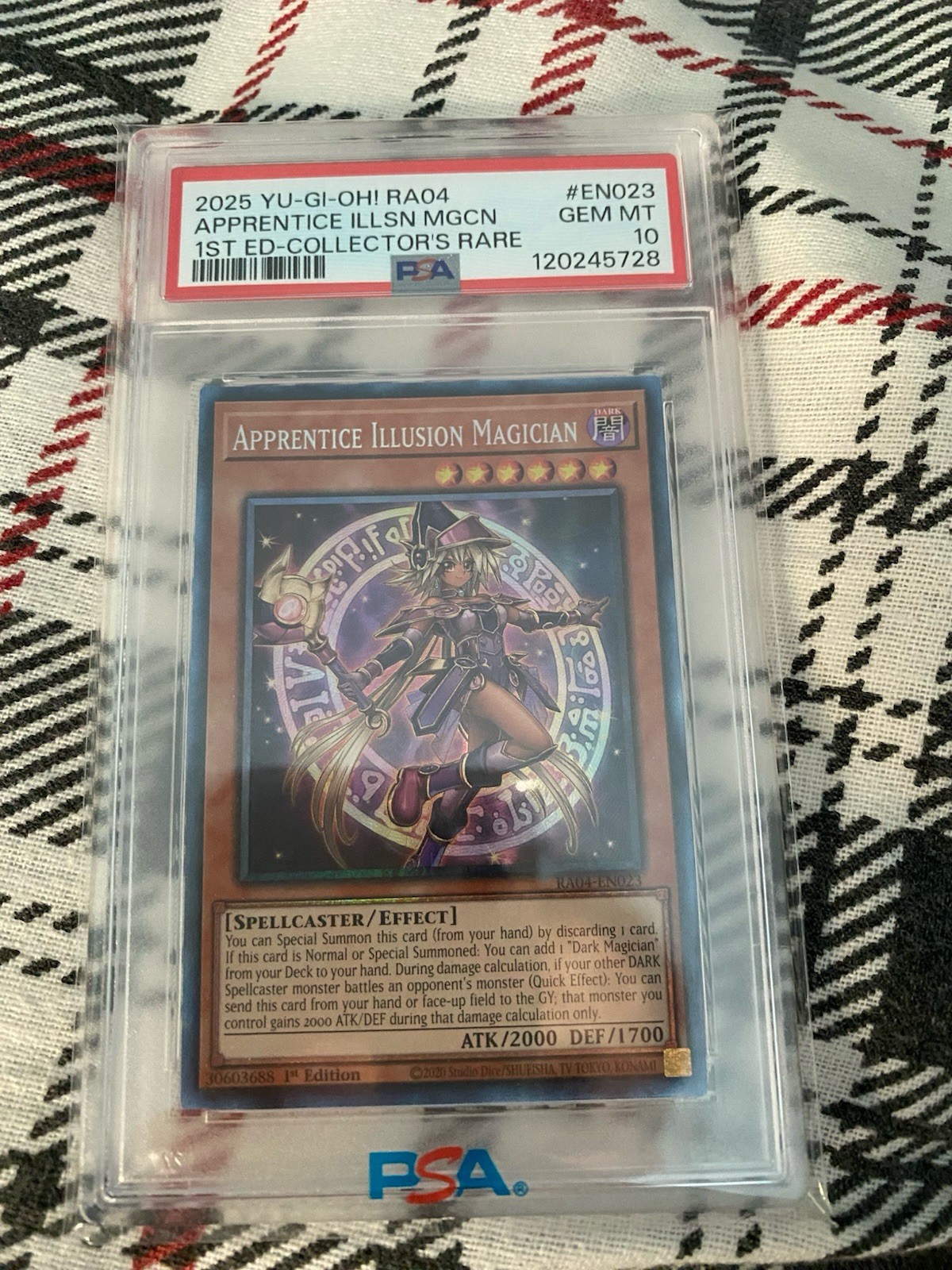 PSA 10 Konami Yu-Gi-Oh! Apprentice Illusion Magician RA04-EN023 1st Ed CR view 1