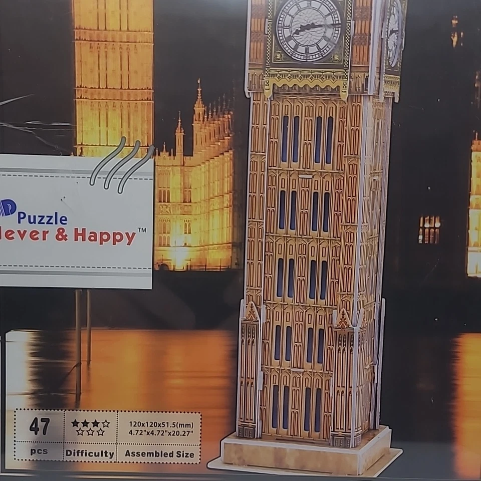 3D 47 Pc. Puzzle Big Ben New - Image 3 of 4