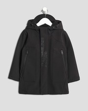River Island Mini Boys Jacket Black Hooded Printed Zipped Outerwear Top