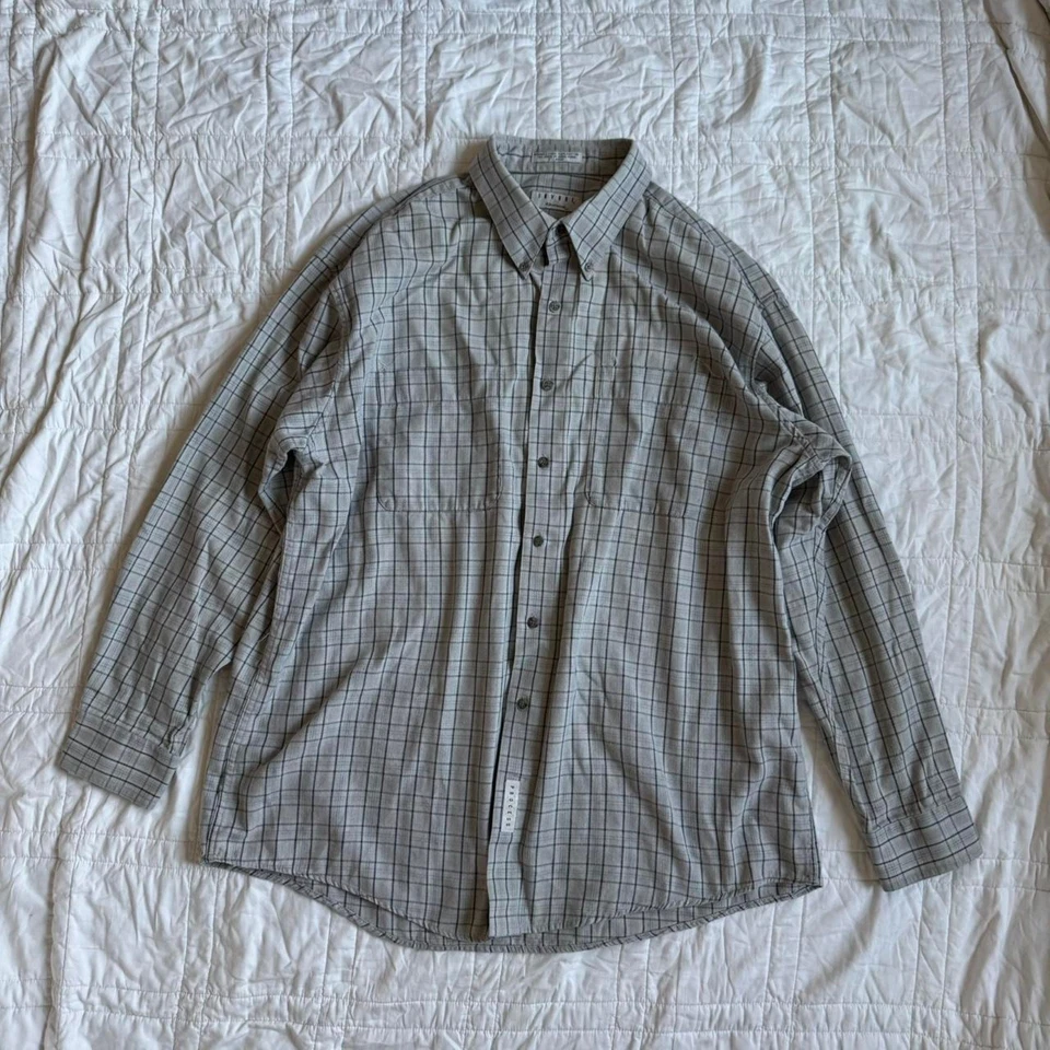 Camisa vintage y2k franela a cuadros botones oversize sabana talla XL algodón grunge Foto 3 de 4