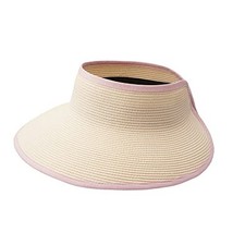 Sun Visor Hats for Women, Women's Summer Ponytail Foldable One Size Ivory pink