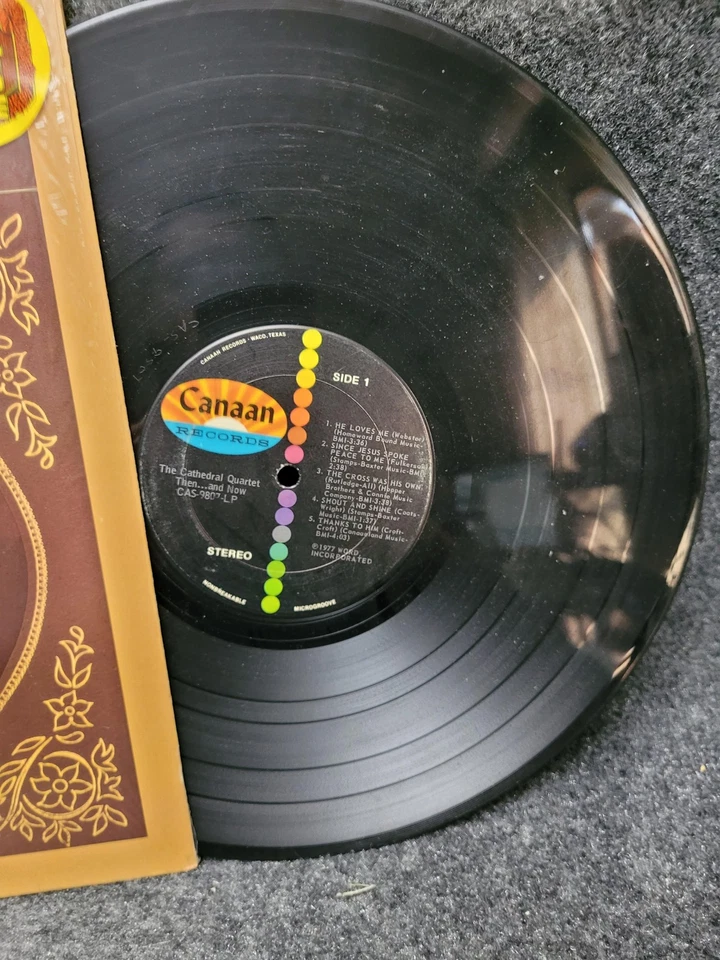 Vintage Cathedral Quartet Vinyl Then and Now LP 1977 Gospel Canaan Records - Image 4 of 4