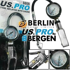 US PRO Professional Tyre Inflator With Gauge Air Line Tyre Pump Pressure Tester