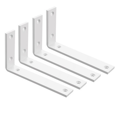 4 Pcs 7 Heavy Duty White Floating Shelf Brackets, 1/5 Thicken, L Brackets