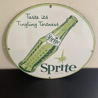 VINTAGE SPRITE SODA POP GASOLINE OIL PORCELAIN SIGN