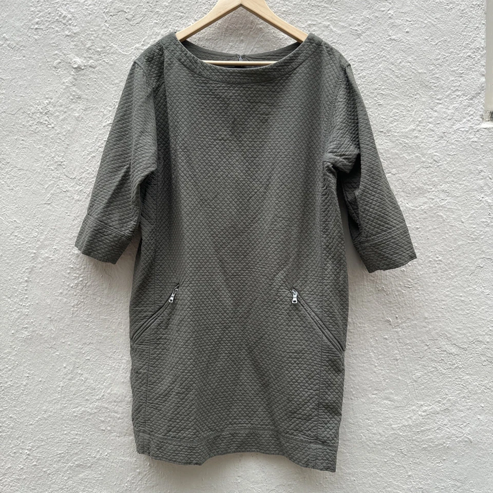 Vestido túnica acolchada texturizada para mujer GAP diseñado artesanal M bolsillos minimalista Foto 3 de 4