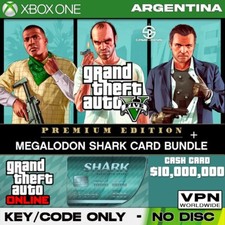 Grand Theft Auto 5 GTA V Premium + Megalodon Shark Card (XBOX One) Key ARGENTINA