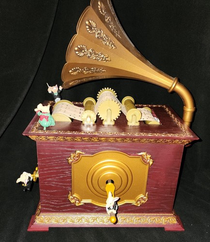 Vintage Holiday Music Box '96 Mr Christmas grammofono scorrimento 15 canzoni topi in movimento - Foto 3 di 17