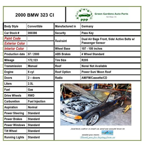 1999 -2000 BMW 323 SERIES Convertible Air Conditioner Refrigerant Suction Hose T - Bild 12 von 12