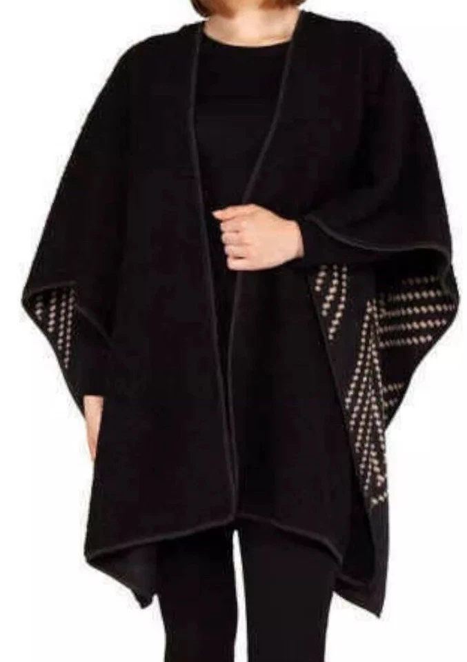 Ike Behar cálido reversible negro con diseño tostado envoltura para mujer para frío talla única Foto 3 de 4