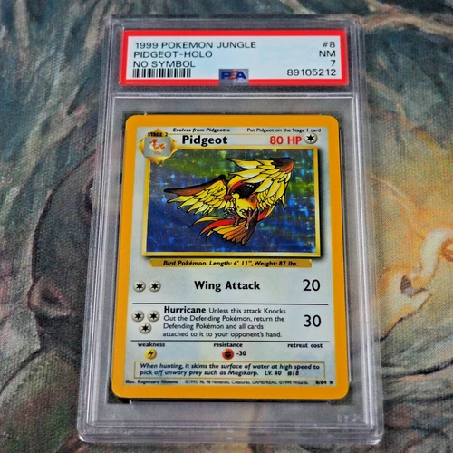 Pidgeot Holo Rare No Set Symbol Error PSA 7 8/64 Graded Pokemon Card New Cert