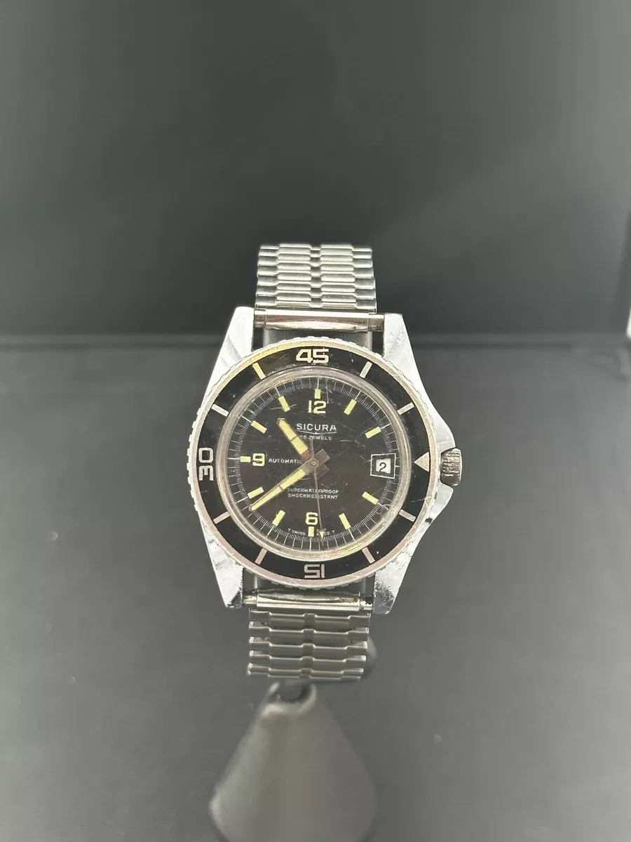 Vintage Sicura By Breitling Superwaterproof 400 25 Jewels