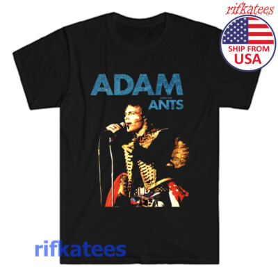 Adam And The Ants Men's Black T-Shirt Size S to 5XL