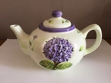 Theiere en porcelaine Motif Hortensia Bleu