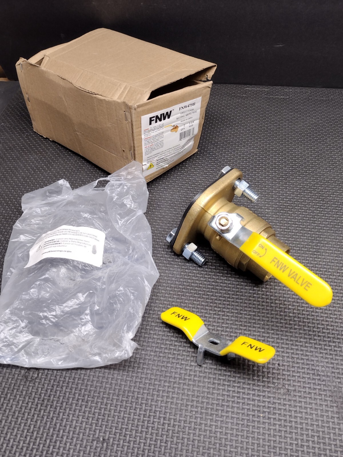 FNW Figure 475 Ball Valve Full Port Sweat 400# Brass 1-1/4" FNW475H NEW