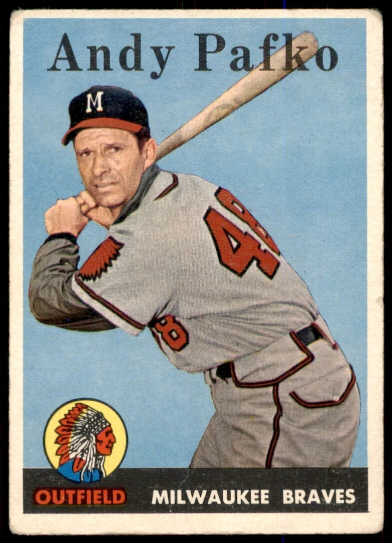 1958 TOPPS ANDY PAFKO 223 VG BASEBALL MILWAUKEE BRAVES