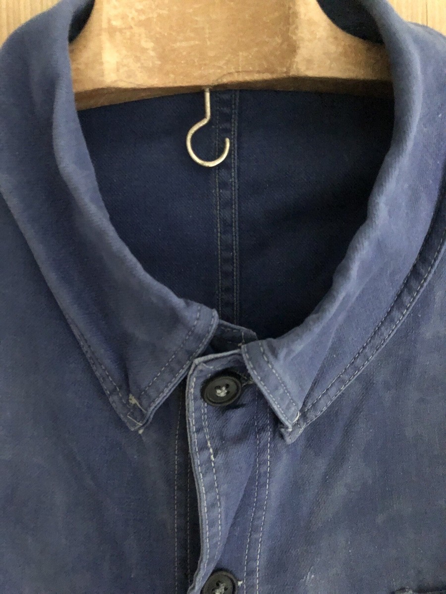 Vintage French BLEU DE TRAVAIL jacket WORK WEAR faded INDIGO