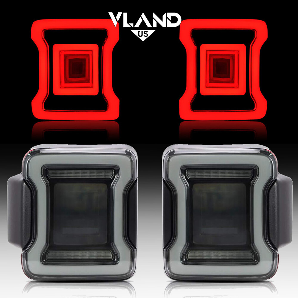 2PCS LED Tail Lights Brake Reverse Turn Signal for 2018-2023 Jeep Wrangler JL