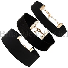 3PCS Wide Choker Fashion Women Girls Gothic Punk Velvet Tattoo Collar Necklace