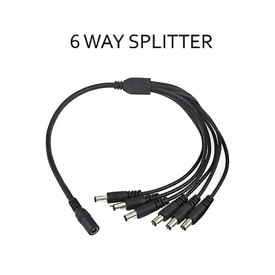 6 Wege CCTV DC Strom Splitter Kabel Verlängerung Netzteil 1 bis 6 Wege Stecker 5,5 mm x 2,1 mm