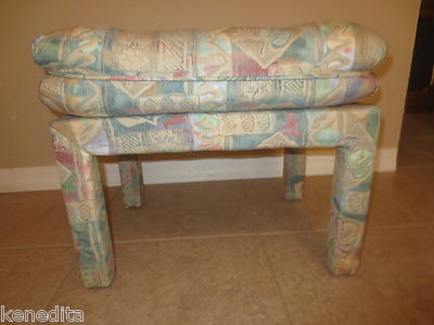 Bench Vanity Stool Hollywood Regency Retro Boho Bed Tufted Art