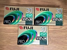 3 NEW Sealed Fuji Film Pro VHS-C Tape TC-30 Blank Premium High Grade Camcorder