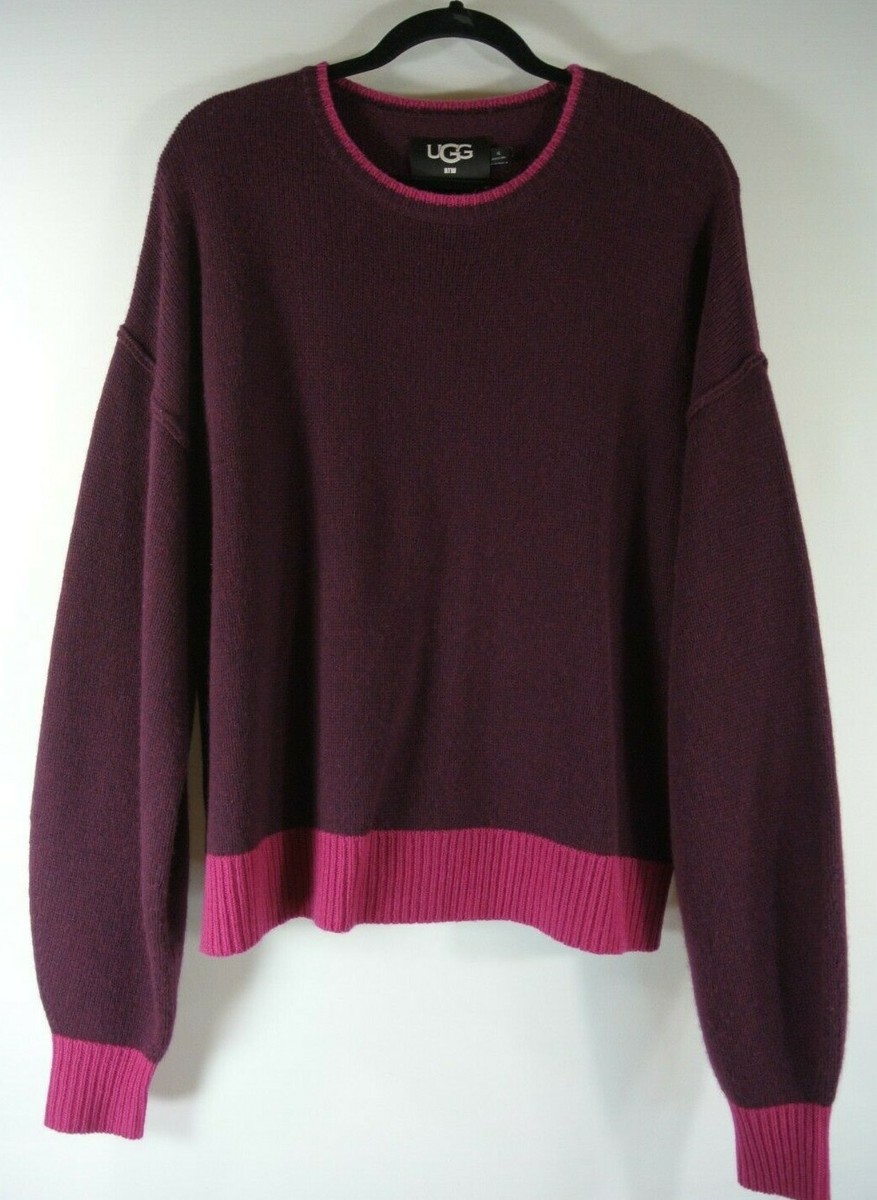 NEW UGG Renata Contrast Trim Cashmere Blend Sweater in Red size M