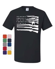 American Flag Guns 2nd Amendment T-Shirt Gun Rights Tee