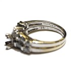 14k white gold semi mount setting diamond engagement ring wedding band 5.4g set — photo 4