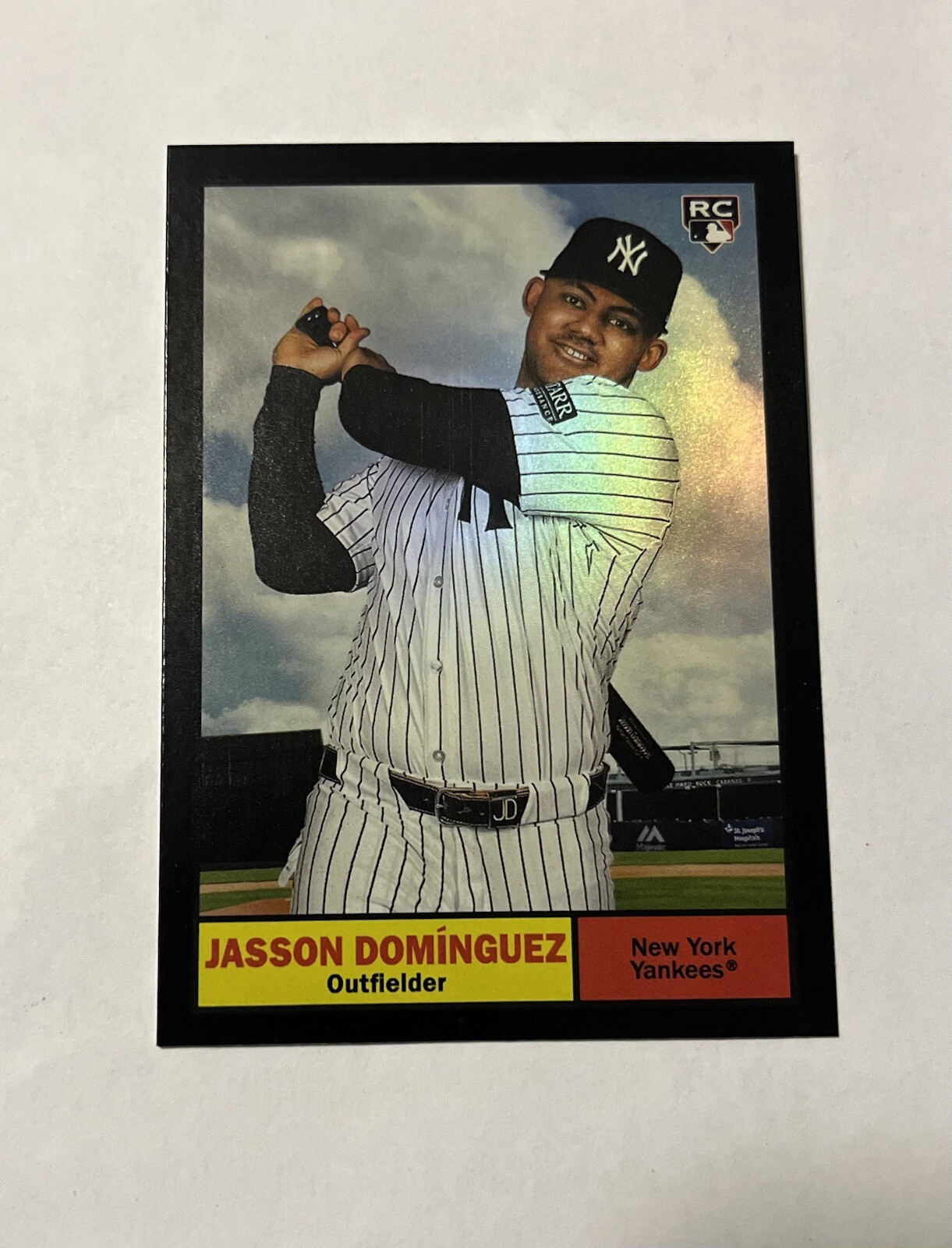  2024 Topps Archives Jasson Dominguez Black Foil Rookie Yankees #1 RC