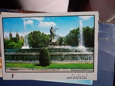 postcard neptuno fountain madrid spain