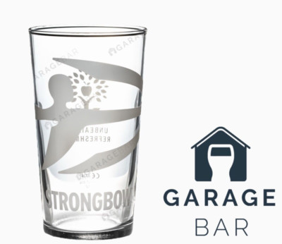 Single Strongbow Apfelwein konisch weiß Druck Pint Glas 20oz Brandneu