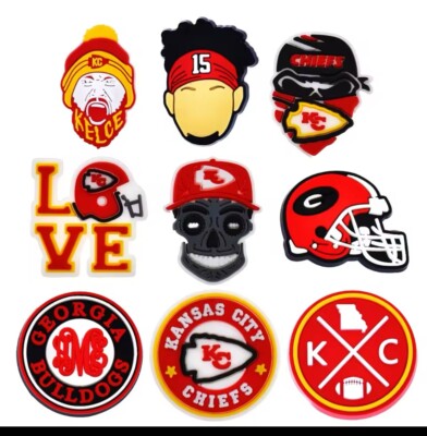 Kansas City Chiefs NFL Croc Charms Set Of 6 Mahomes, Kelce, Football