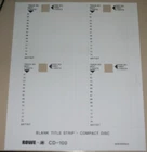 ROWE AMI CD and VCD juke box jukebox Blank Title Cards in bulk.