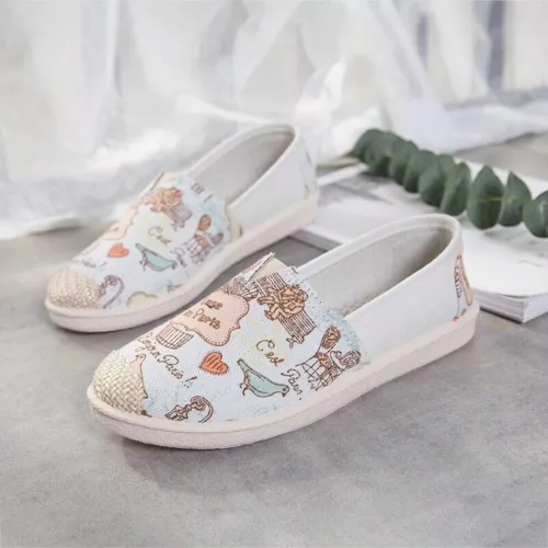 Zapatos de salón informales deslizantes de lona sin cordones estilo hilo dental para mujeres y damas - Imagen 15 de 18