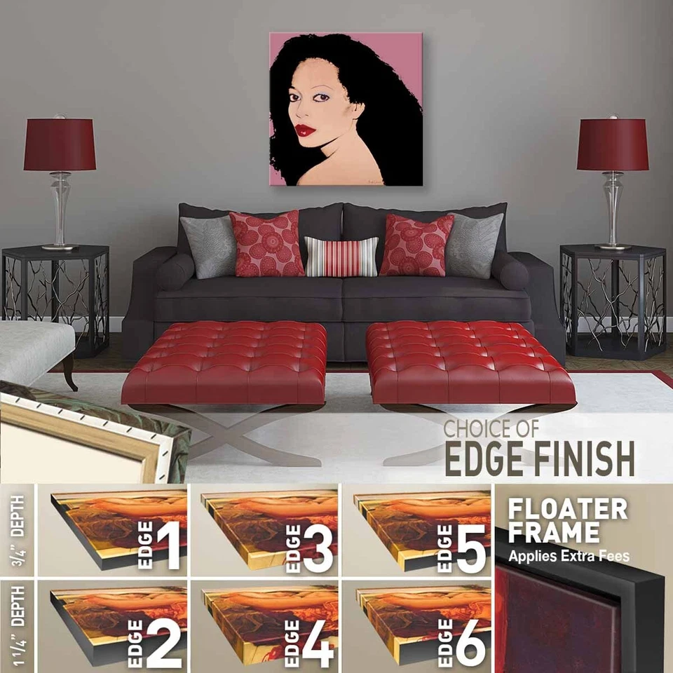 36W"x36H" DIANA ROSS por ANDY WARHOL - SUPREMES MOTOWN QUEEN OPCIONES de LIENZO Foto 2 de 4