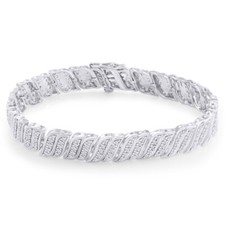 1ct Natural Diamond Wave S Link Tennis Bracel...