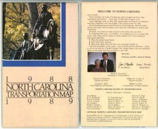 Vintage 1988-9 North Carolina Official State Highway Department Road Map