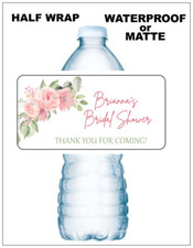 20 FLORAL BRIDAL or BABY SHOWER Water Bottle Labels Favors Personalized