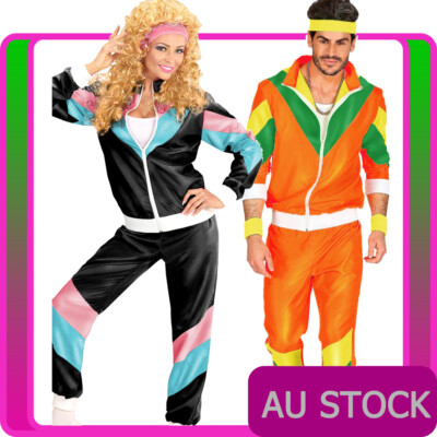 Couple 80s Shell Suit Tracksuit Costume 1980s Height of Fashion