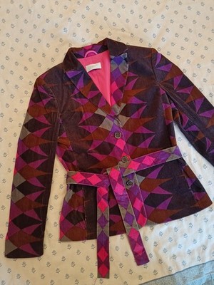 EMILIO PUCCI velvet jacket corduroy rib blazer jacket cord jacket M L artdeco