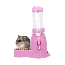 3-in-1 Pink Hamster Hanging Water Bottle, 125ML, Auto Dispenser, Base, Mouse
